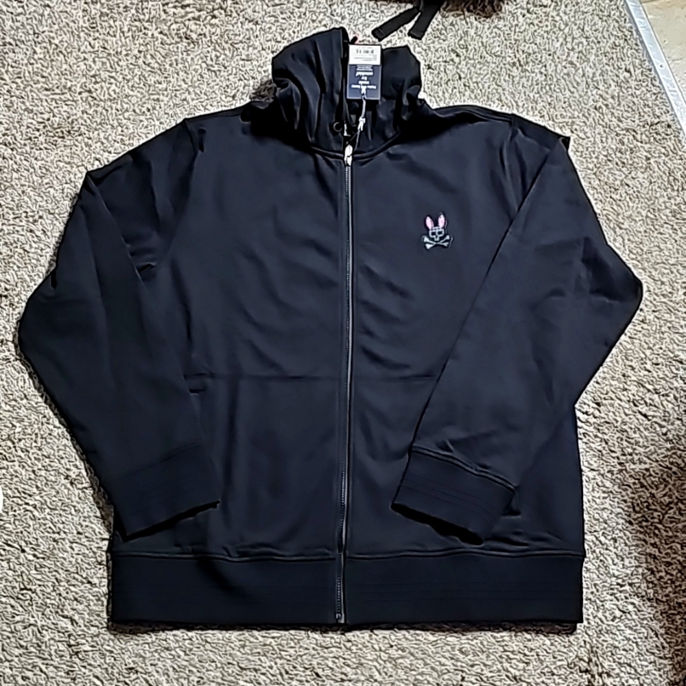 🔰 PSYCHO BUNNY 🐰  Full Zip Hoodie Sweatshirt‼️ HL21-B6H604R1FT Drake Full Zip